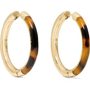 Kate Spade New York Brass Interlock Hoop Earrings(Tortoise)