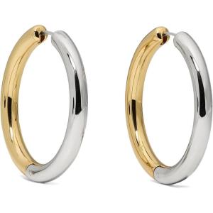 Kate Spade New York Brass Interlock Hoop Earrings(silver gold)