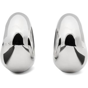 Kate Spade New York Brass Sculpted Spade Statement Huggies(Silver)