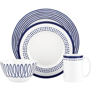 Kate Spade New York Charlotte Street East 4 Piece Place Setting,Blue(4-Piece Place Setting)