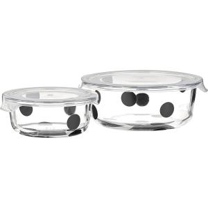 Kate Spade New York Deco Dot 2-Piece Round Food Storage Set(Round Dishes with Lids  Set of 4)
