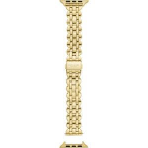 Kate Spade New York Designer Interchangeable Stainless Steel Band Compatible with Your 38/40/41mm Apple Watch Series 9/8/7/6/5/4/3/2/1/SE(Gold)