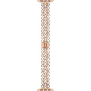 Kate Spade New York Designer Interchangeable Stainless Steel Band Compatible with Your 38/40/41mm Apple Watch Series 9/8/7/6/5/4/3/2/1/SE(Pearl)
