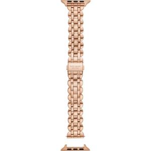 Kate Spade New York Designer Interchangeable Stainless Steel Band Compatible with Your 38/40/41mm Apple Watch Series 9/8/7/6/5/4/3/2/1/SE(Rose Gold Scallop)