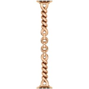 Kate Spade New York Designer Interchangeable Stainless Steel Band Compatible with Your 38/40/41mm Apple Watch Series 9/8/7/6/5/4/3/2/1/SE(Rose Gold Twist)