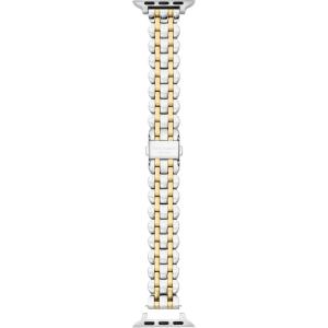 Kate Spade New York Designer Interchangeable Stainless Steel Band Compatible with Your 38/40/41mm Apple Watch Series 9/8/7/6/5/4/3/2/1/SE(Silver/Gold)
