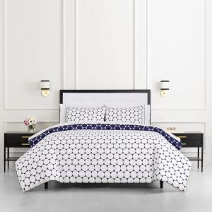 Kate Spade New York Fall Poppies Full/Queen Comforter Set, 300 Thread Count and 100% Cotton, All Season 3 Piece Reversible Bedding Set, Machine Washable, White and Garnet(Joy Dot)
