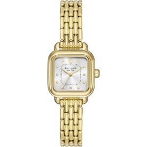 Kate Spade New York Gracie Square Women’s Watch with Stainless Steel Bracelet or Leather Band(Gold)