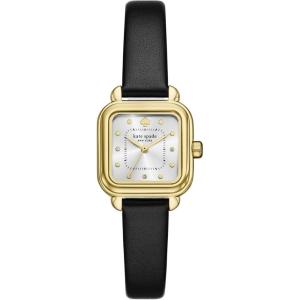 Kate Spade New York Gracie Square Women’s Watch with Stainless Steel Bracelet or Leather Band(Gold/Black)