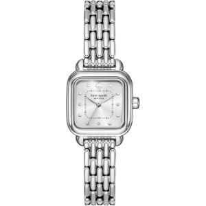 Kate Spade New York Gracie Square Women’s Watch with Stainless Steel Bracelet or Leather Band(Silver)