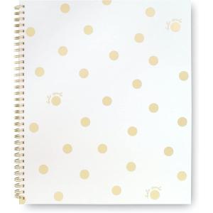 Kate Spade New York Large College Ruled Notebook, 11″ x 9.5″ Spiral Notebook with 160 Pages(Gold Dot with Script)