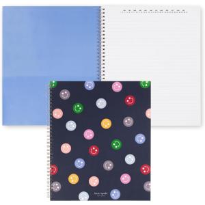 Kate Spade New York Large College Ruled Notebook, 11″ x 9.5″ Spiral Notebook with 160 Pages(Spade Smiley)