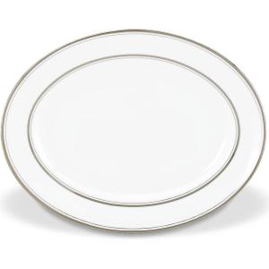 Kate Spade New York Library Lane Platinum Dinnerware 5 Piece Place Setting, White(3.45 LB)