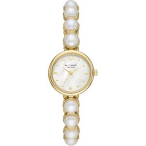 Kate Spade New York Monroe Jewelry-Inspired Women’s Watch with Stainless Steel Bracelet(Gold Pearl)