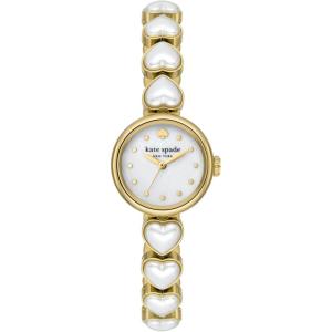 Kate Spade New York Monroe Jewelry-Inspired Women’s Watch with Stainless Steel Bracelet(Gold Pearl Hearts)