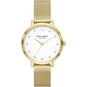 Kate Spade New York Morningside Women’s Watch with Scallop Topring and Stainless Steel Bracelet or Leather Band(Gold Mesh)