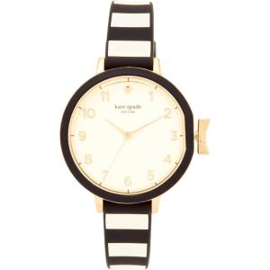 Kate Spade New York Park Row Women’s Watch with Silicone Band(Gold  Black/White Stripe)