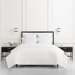 Kate Spade New York Scalloped Edge 3-Piece Full/Queen Quilt Bedding Set, 100% Cotton Reversible Cover, All Season Warmth Bedding, Machine Washable, Marshmallow(White)