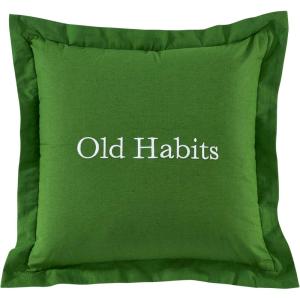 Kate Spade New York Sorry, Not Sorry Reversible Decorative Pillow, 18″ x 18″ Throw Pillow for Bed or Sofa, Cotton and Linen Cover, Red(Green)