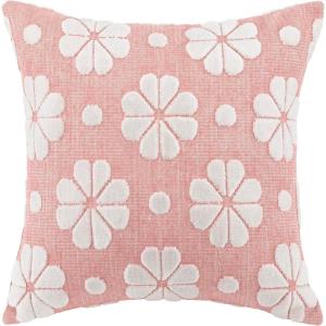 Kate Spade New York Sorry, Not Sorry Reversible Decorative Pillow, 18″ x 18″ Throw Pillow for Bed or Sofa, Cotton and Linen Cover, Red(Pink)