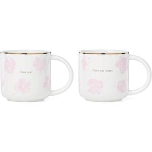 Kate Spade New York Spring Pansies Glass Petite Rose Bowl(Mug Set)