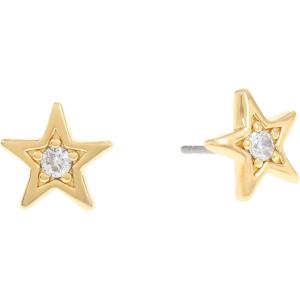 Kate Spade New York Star Stud Earrings, Clear/Gold, Cubic Zirconia, Fashion Jewelry, Boxed