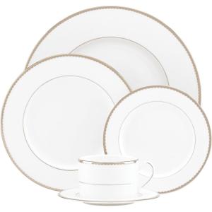 Kate Spade New York Sugar Pointe 5-Piece Place Setting, 4.40 LB, White(5-Piece Place Setting)