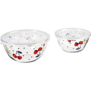 Kate Spade New York Vintage Cherry Dot 2-Piece Round Storage Set, 3.95 LB, Multi