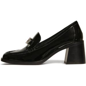 Kate Spade New York Womens Deco Bow Heeled Loafer(Black Leather)