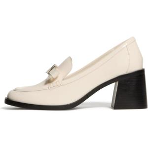 Kate Spade New York Womens Deco Bow Heeled Loafer(Cashew Milk Leather)