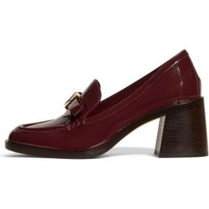 Kate Spade New York Womens Deco Bow Heeled Loafer(Dark Merlot Leather)