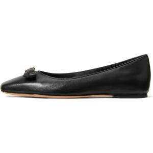 Kate Spade New York Women’s Deco Bow Smooth Leather Flat(Black)