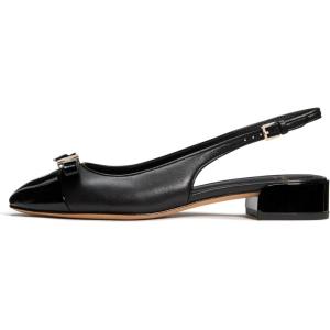 Kate Spade New York Women’s Deco Bow Smooth Leather Slingback Pump(Black)