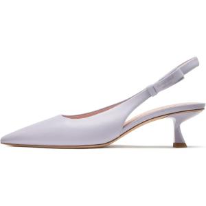 Kate Spade New York Womens Riley Kitten Smooth Leather Heel(Lavender Cream)