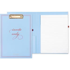 kate spade new york A4 Clipboard Folio with Low Profile Clip, Professional Padfolio Includes Lined Notepad, Pen Loop, and Pocket, Charmed Library(Invite Only)