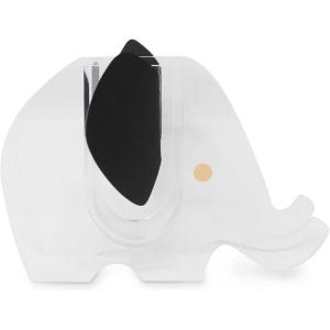 kate spade new york Acrylic Elephant Shaped Vase with Faux Leather Ears, Decorative Mini Planter or Desk Pot (Elephant)