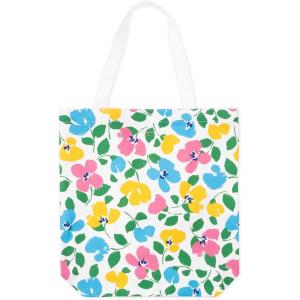 kate spade new york Canvas Tote Bag for Women, Cute Tote Bag for Work or Teacher, Canvas Beach Bag, Book Tote with Pocket(Painterly Bouquet)
