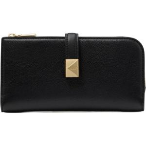 kate spade new york Deco Pebbled Leather Zip Slim Wallet, Black