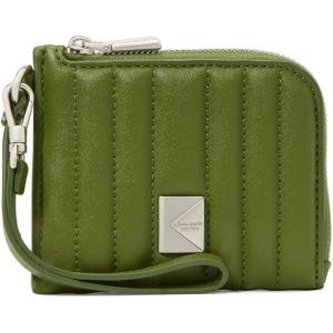 kate spade new york Deco Quilted Leather Coin Card case Wristlet(Quilted Jungle Vine)