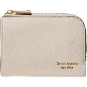 kate spade new york Devin Pebbled Leather Small Compact Wallet(Cashew Milk)