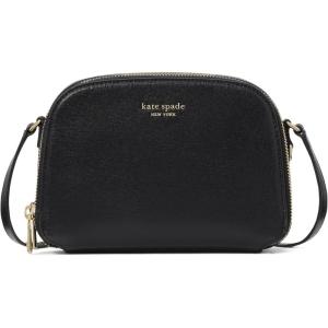 kate spade new york Devin Saffiano Leather Double Zip Dome Crossbody(Black 3)
