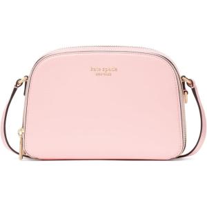 kate spade new york Devin Saffiano Leather Double Zip Dome Crossbody(Pastry Pink)