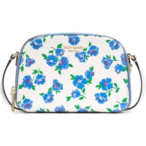 kate spade new york Devin Saffiano Leather Double Zip Dome Crossbody(Springtime Blooms Cream Multi)