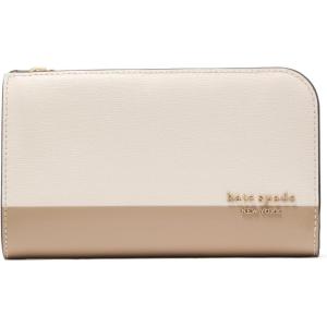 kate spade new york Devin Saffiano Leather Medium Bifold Wallet(Colorblocked Timeless Taupe Multi)