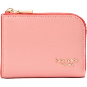 kate spade new york Devin Saffiano Leather Zip Card Case(Coral Setting Sun)