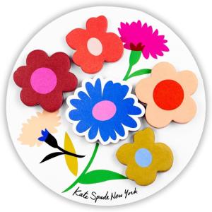 kate spade new york Die-Cut Sticky Note Set, Studying Essentials Set Includes 5 Cute Heart Sticky Notes with 75 Sheets Per Notepad, Gingham Garden