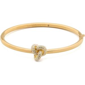 kate spade new york Double Knot Pave Hinged Bangle(Pave Gold)