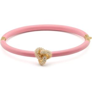 kate spade new york Double Knot Pave Hinged Bangle(Pink/Gold)
