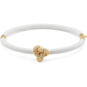 kate spade new york Double Knot Pave Hinged Bangle(Silver/Pave Gold)
