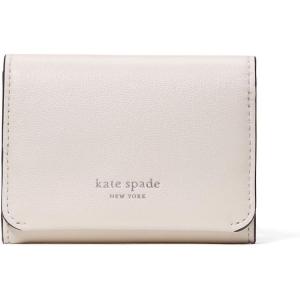 kate spade new york Halo Fine Grain Leather Card Case Trifold Wallet(Cream)